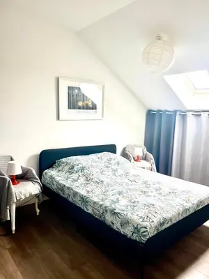 Un ou plusieurs lits dans un hébergement de l'établissement Magnifique appartement proche centre-ville et gare chemin du barrage
