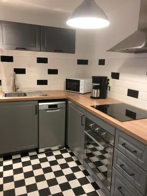 Cuisine ou kitchenette dans l'établissement Le Gîte du Jard