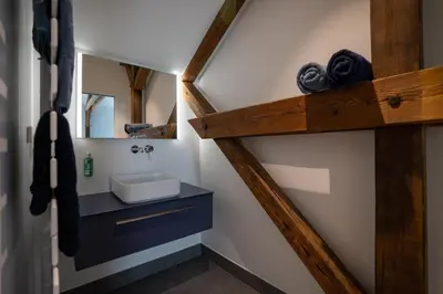 Salle de bains dans l'établissement KRAFFT, centre ville, climatisé, baignoire double - La Clé des Sacres
