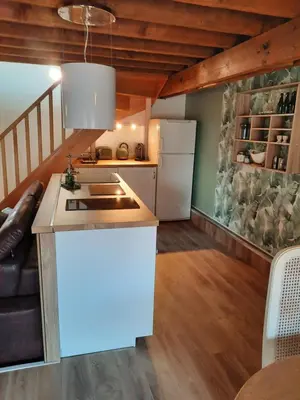 Cuisine ou kitchenette dans l'établissement La Grange d' Angel