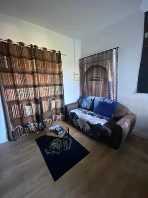 Coin salon dans l'établissement Appartement hyper centre Reims Le gîte du sorcier