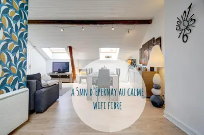 Télévision ou salle de divertissement dans l'établissement « Le Bidule », logement au cœur de la Champagne