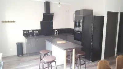 Cuisine ou kitchenette dans l'établissement Appartement spacieux et atypique