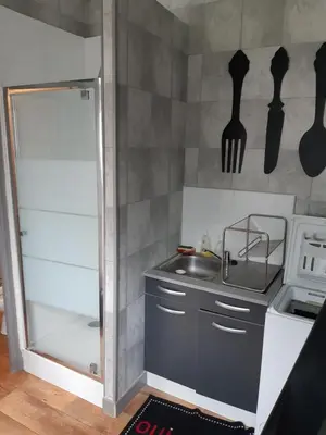 Cuisine ou kitchenette dans l'établissement MAISON Studio SEDAN Meublé 14M2 INDEPENDANT