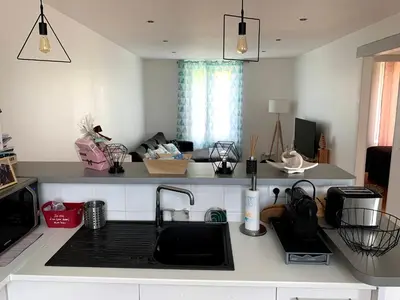 Cuisine ou kitchenette dans l'établissement Appartement Cosy à quelques minutes du Centre