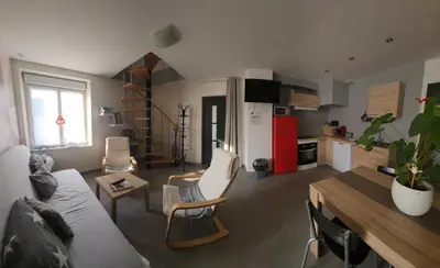 Cuisine ou kitchenette dans l'établissement la halte des trois rivieres