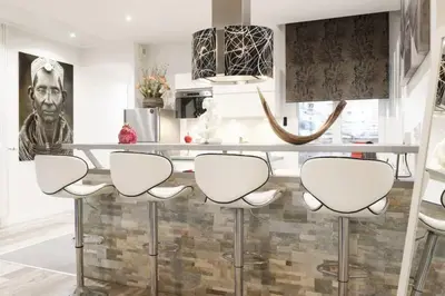 Cuisine ou kitchenette dans l'établissement Reims Centre : appartement lumineux et atypique 46, Place d'Erlon