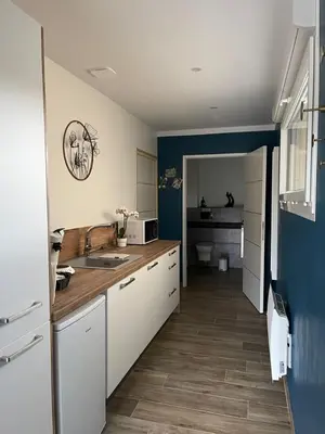 Cuisine ou kitchenette dans l'établissement Escapade de Vauclair