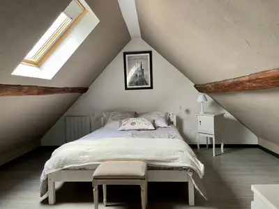 Un ou plusieurs lits dans un hébergement de l'établissement Maison de village chez Josy