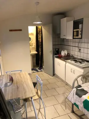 Cuisine ou kitchenette dans l'établissement La petite chambre sympa de Cindy