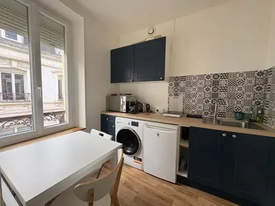 Cuisine ou kitchenette dans l'établissement Reims Hyper-Centre Charmant Appartement à 2 pas de la Cathédrale
