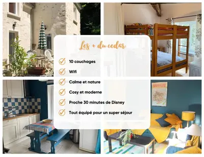 Un ou plusieurs lits dans un hébergement de l'établissement Cedar Cottage - Disney 30min
