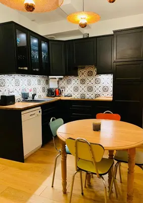 Cuisine ou kitchenette dans l'établissement Maisonnette du coteau ouest - Jardin et terrasse - Epernay
