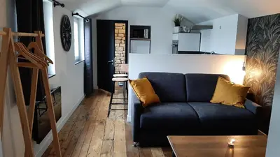 Coin salon dans l'établissement Studio chaleureux en hyper centre