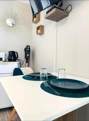 Cuisine ou kitchenette dans l'établissement appartement chic