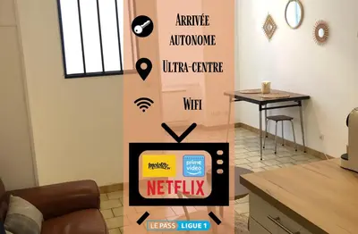 Télévision ou salle de divertissement dans l'établissement Joli appartement au coeur de ville