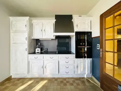 Cuisine ou kitchenette dans l'établissement Entre Vignes et Détente