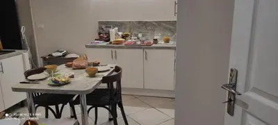 Cuisine ou kitchenette dans l'établissement Les plaisirs de la ruralité