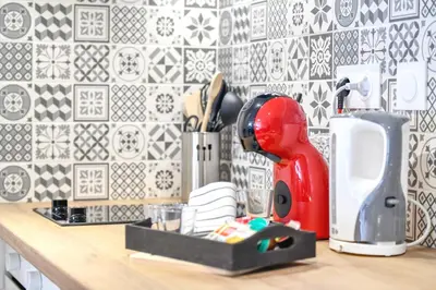 Cuisine ou kitchenette dans l'établissement KASA SAINT QUENTIN - Tout équipé & Cosy