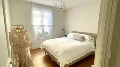 Un ou plusieurs lits dans un hébergement de l'établissement Petit Vert Appartement premium hypercentre Épernay Terrasse