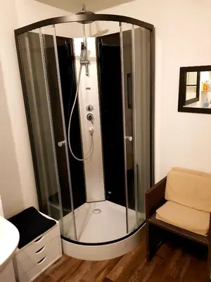Salle de bains dans l'établissement Gite Urbain - Nabu