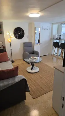 Coin salon dans l'établissement Magnifique appartement 2p avec piscine partagée
