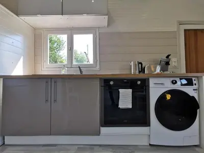 Cuisine ou kitchenette dans l'établissement Au Chalet de la Nature