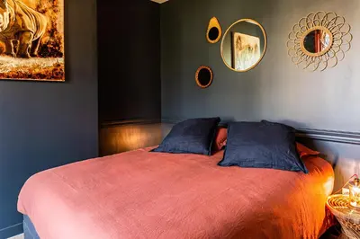 Un ou plusieurs lits dans un hébergement de l'établissement Le Clos maison 3 chambres avec extérieur et parking Epernay centre