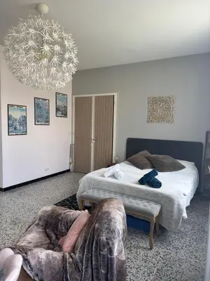Un ou plusieurs lits dans un hébergement de l'établissement Home in Oiry