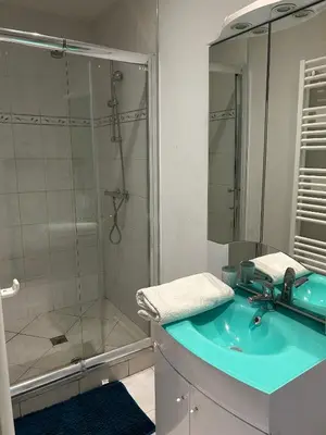 Salle de bains dans l'établissement Le voltaire 1 chez Adrien