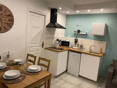 Cuisine ou kitchenette dans l'établissement Superbe F2 proche centre ville