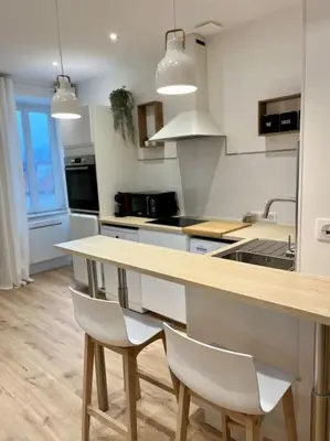 Cuisine ou kitchenette dans l'établissement Champagne stars