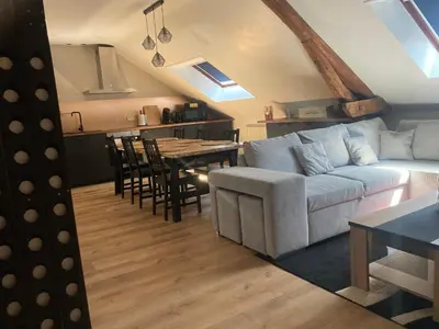 Cuisine ou kitchenette dans l'établissement La fine bulle! Magnifique appartement pour votre séjour en CHAMPAGNE