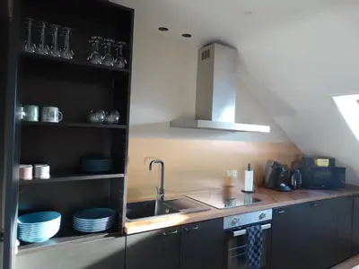 Cuisine ou kitchenette dans l'établissement La fine bulle! Magnifique appartement pour votre séjour en CHAMPAGNE