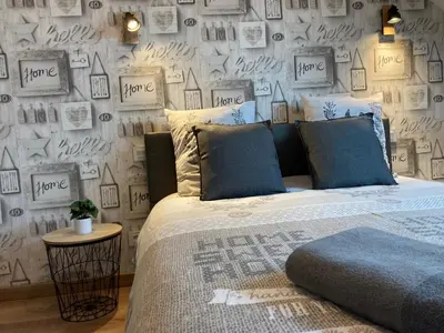 Un ou plusieurs lits dans un hébergement de l'établissement La fine bulle! Magnifique appartement pour votre séjour en CHAMPAGNE