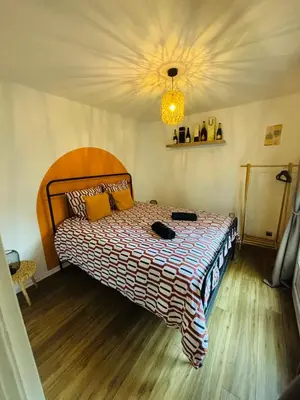 Un ou plusieurs lits dans un hébergement de l'établissement Fine bulle en Champagne - 1 chambre - Terrasse