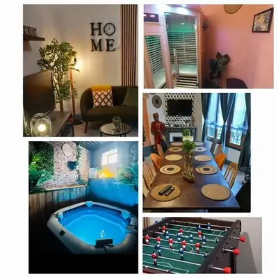 LES LOGES DU THEATRE Emplacement EXCEPTIONNEL et CHIC 160m2 MAISON PRIVÉ 14 personnes MAX tout équipé a 200m de l'AVENUE DE CHAMPAGNE et toutes commodités DEGUSTATION CHAMPAGNE OFFERTE jacuzzi sauna jeux velos