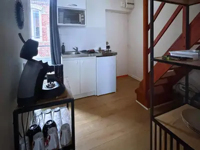 Cuisine ou kitchenette dans l'établissement L'échappée belle pour 5