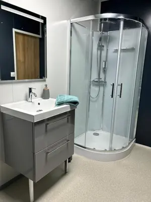 Salle de bains dans l'établissement Les Chambres de Campagne