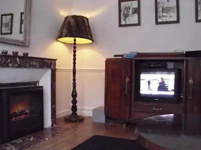 Télévision ou salle de divertissement dans l'établissement Hotel de la Gare