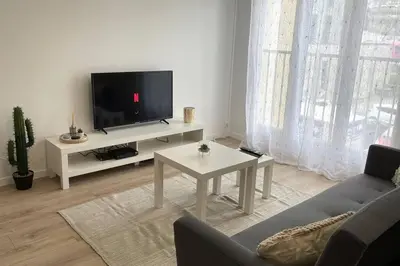 Télévision ou salle de divertissement dans l'établissement L’esplanade - Super 3 pièces refait à neuf - Reims