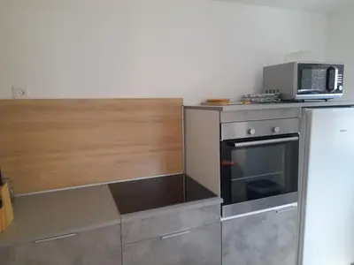 Cuisine ou kitchenette dans l'établissement Gîte Linglet