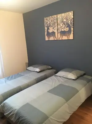 Un ou plusieurs lits dans un hébergement de l'établissement centre Pierrefonds superbe appartement + parking