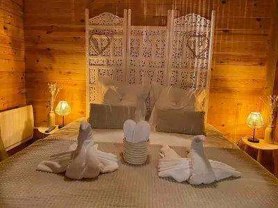 Plan de l'établissement L'Enseigne -Location de 2 chalets privatifs avec Spa