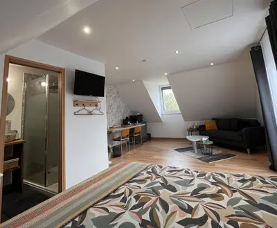 Télévision ou salle de divertissement dans l'établissement La Chambre du Valois