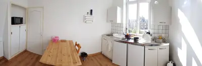 Cuisine ou kitchenette dans l'établissement Le petit Château Avesnois - Studio pour 2 personnes - Cuisine Partagée