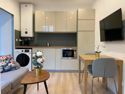 Cuisine ou kitchenette dans l'établissement Studio 24m2 avec parking privé - Lycée Roosevelt - Arena - Gare
