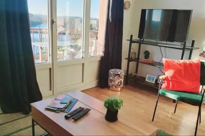 Télévision ou salle de divertissement dans l'établissement T1 cocooning à l’Hôtel de Ville