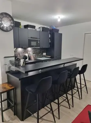 Cuisine ou kitchenette dans l'établissement Appartement cosy et équipé