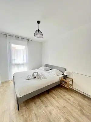 Un ou plusieurs lits dans un hébergement de l'établissement Amsterdam - Bel appartement